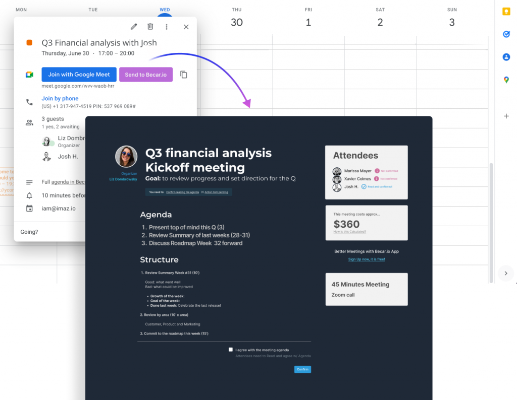 Becar.io, supercharge your Google Calendar, make your meetings experience 10x better