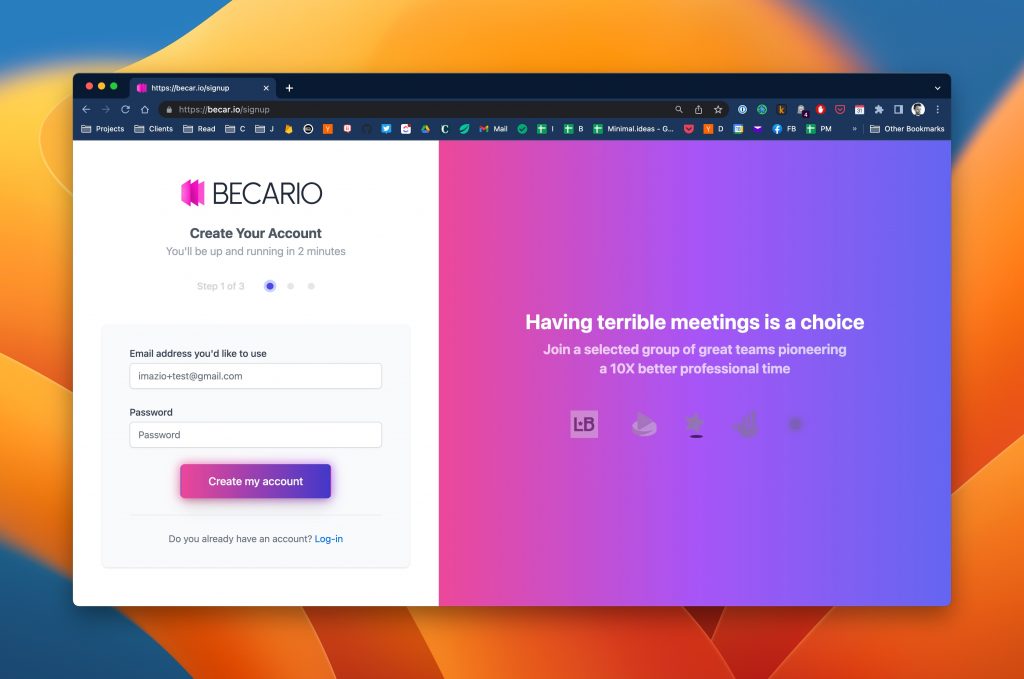 Becar.io, a solution for having better meetings. 
