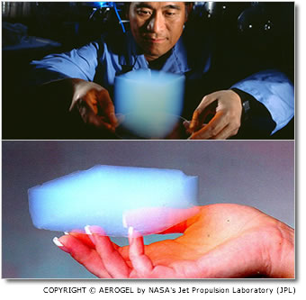 Aerogel, no es la foto imagen mas representativa de la exposicion, lo se, pero me sigue fascinando este producto.