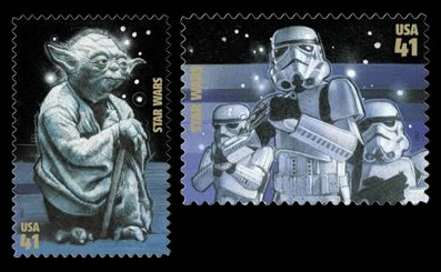 star.wars USPS, jedi stamps collection